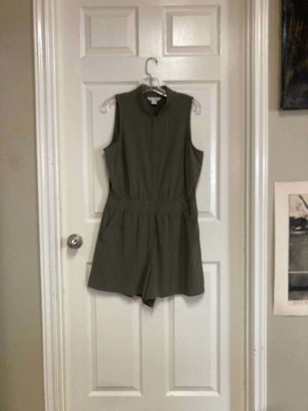 ATHLETA Sleeveless Olive Green Romper size 12 Women's